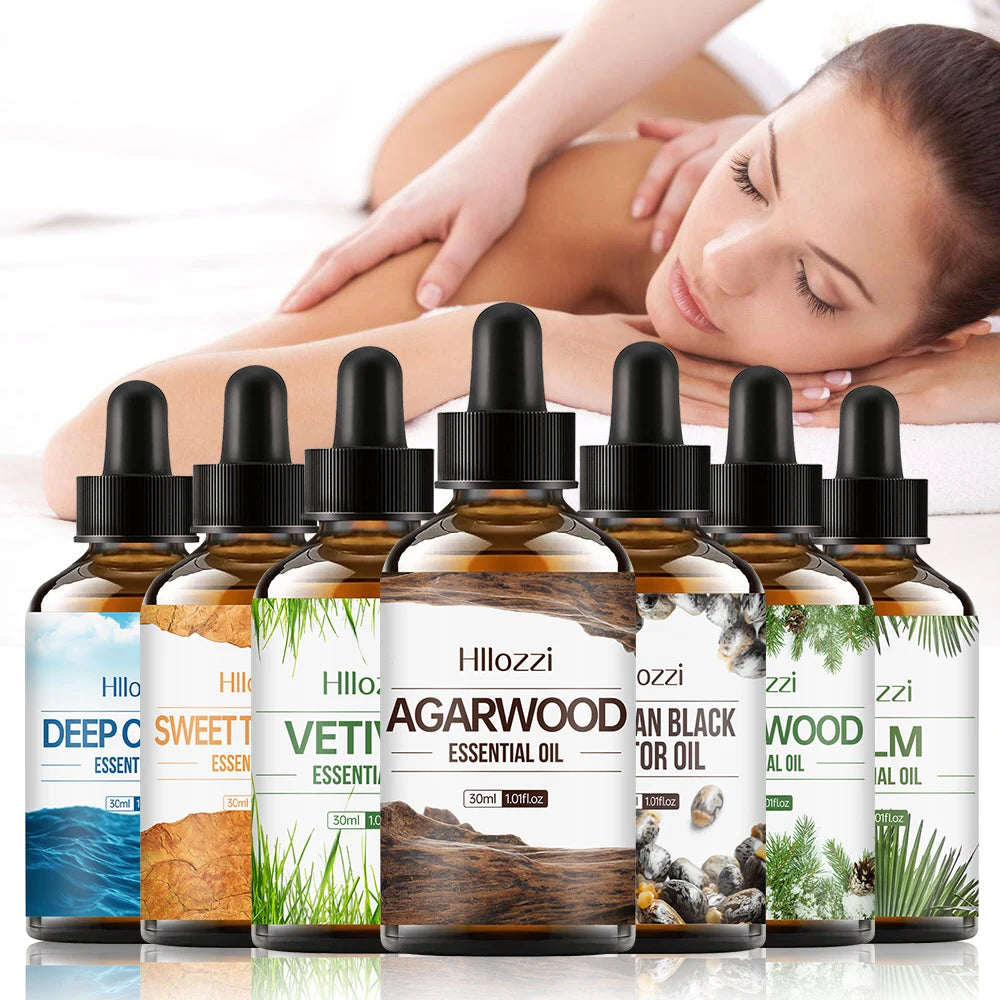 30ml Agarwood-Cedarwood-Vetiver-Pine Palm-Ocean-Sweet Tobacco-Black Castor Aromatherapy Essential Oils Aromatherapy Essential