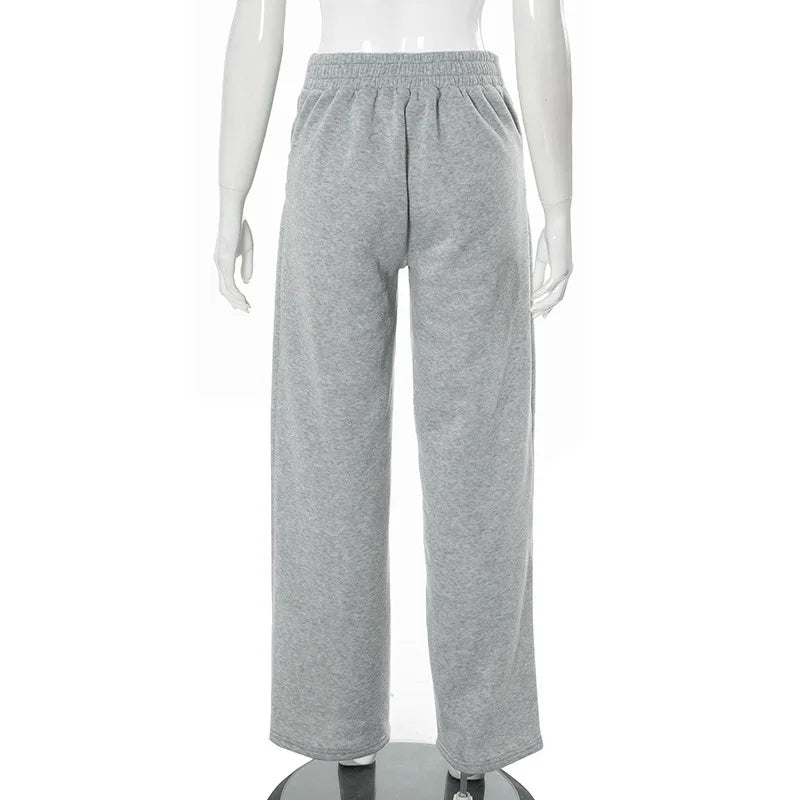 Women Plus Size Two Piece Set Daily Grey Casual Round Neck Casual High Street Waistcoat Pocket Pull-On Waist Two Piece Pant Sets