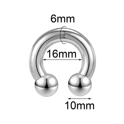 ASTM F136 Titanium PIERC Hinged Segment Hoop Earrings Large size Nose Rings 10G-6G 2.5mm-4mm Seamless Labret Lip Body Piercing 6.0x16x10x10mm