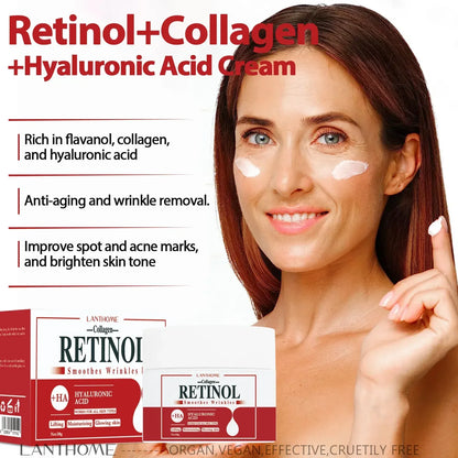 Face Body Whitening Cream Retinol Collagen Hyaluronic Acid 3in1 Remove Dark Spots Eliminate Melanin Dispel Acne Lighten The Skin