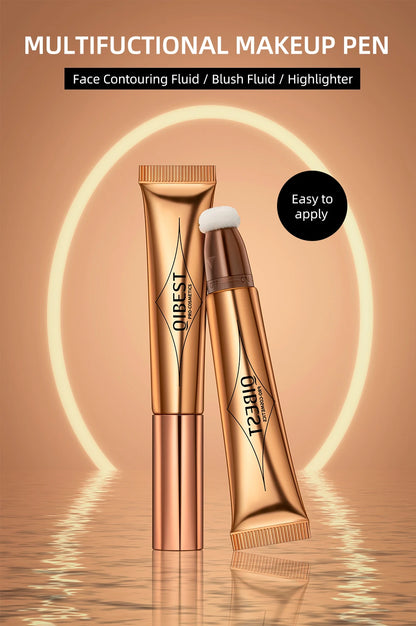 QIBEST Pink Peach Liquid Blush Velvet Matte Blusher Face Pigment Stick Lasting Natural Cream Cheek Tint Blush Makeup Maquillajea