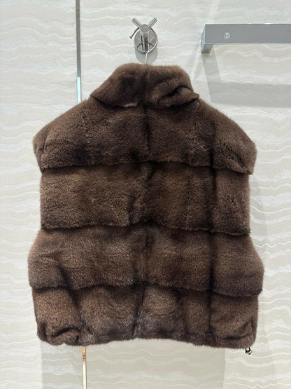 Autumn-winter luxurious short mink zippered vest Badiee Stylez