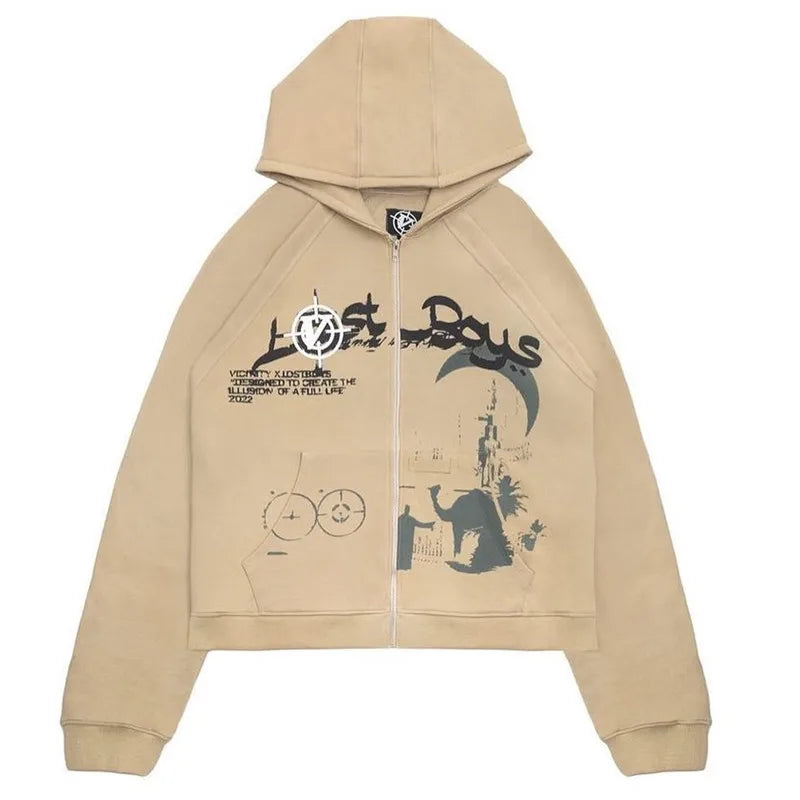 Y2K Rhinestone Cobweb Zip Up Oversized Sweatshirt 2022 Autumn Goth Hoodie Men Women Grunge Hooded Jacket Streetwear Y2K Clothing nz647