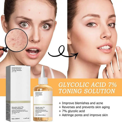 The Glycolic Acid 7% Toning Solution 100ml Repairing Facial Oil Nourishing Gentle Glycolic Acid Toner Face Essence
