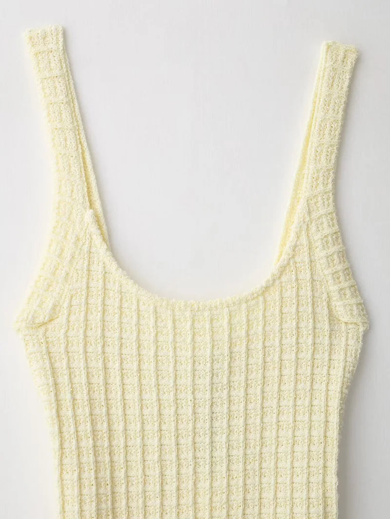 MUJER 2025 Knitted Short Dresses for Women Bodycon Mini Dress Woman Backless Beach Dress Women Sleeveless Women's Summer Dress