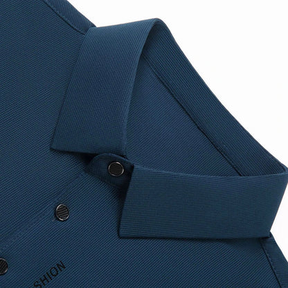 Men's Polo Shirt - Breathable & Comfortable Solid Color Top for Casual Business Style