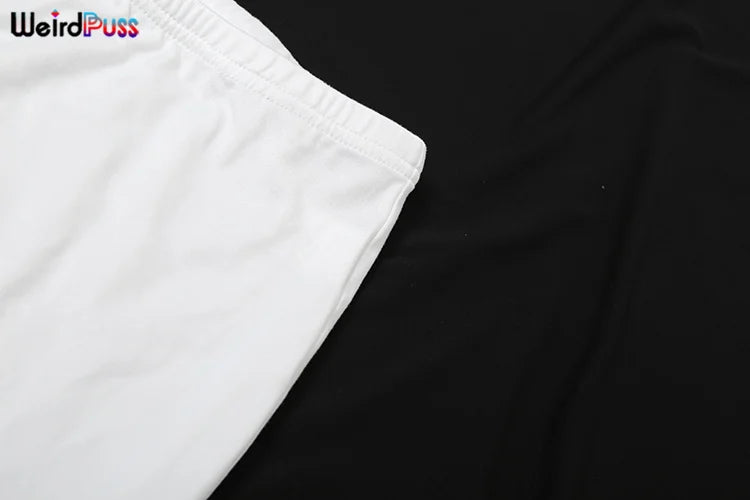 Weird Puss Chic Elegant 2 Piece Set Women Tracksuit Skew Collar Ribbon Tank Tsop+Leggings Casual Skinny Stretch Matching Outfits