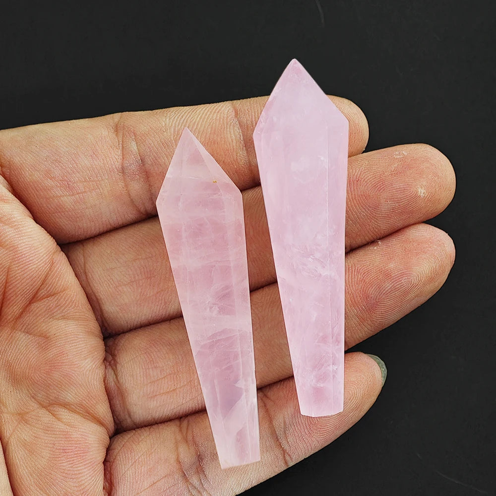 Natural Red Glue Flower Wand White Crystal Tower Home Decoration Rock Quartz Wand Single Point Polished Obelisk Healing Gift