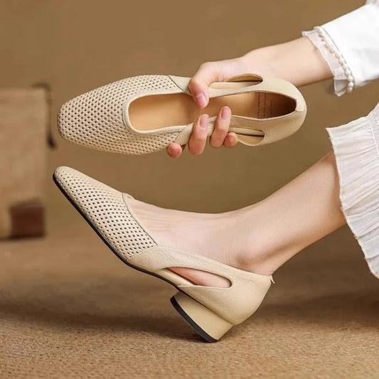 2025 Women's Breathable Knit Slip-On Flats Openwork Mesh Pointed Toe Shoes Lightweight Casual Slippers for Southeast Asia