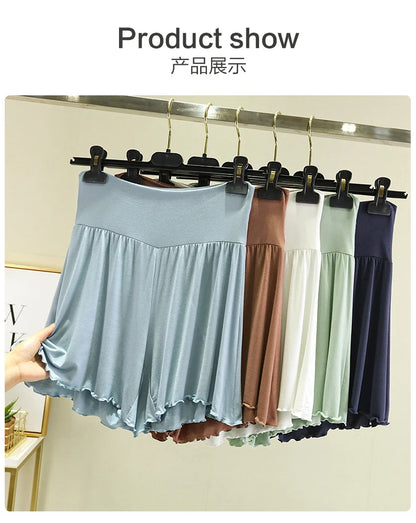 Modal Summer Shorts Sleep Bottoms Women Pure Color Casual Sleepwear Pants 2023 Loose Short Home Wide Leg Pants
