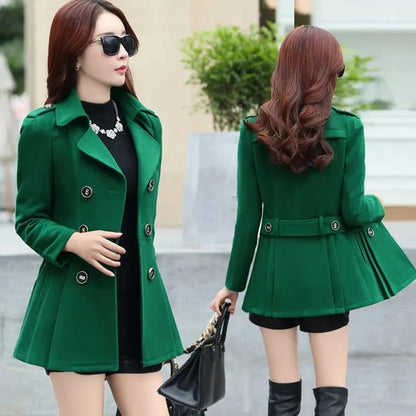Women's Suit Woolen Coat 2024 Autumn Winter Age Reduction Elegant Ladies Wool Coat Appear Thin Fashion Short Lady Outerwear