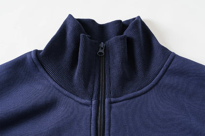 Vintage Letter Embroidery Sweatshirt Women Zipper Lapel Collar Long Sleeve Sweatshirts Autumn Streetwear Fashion Sport Pullovers