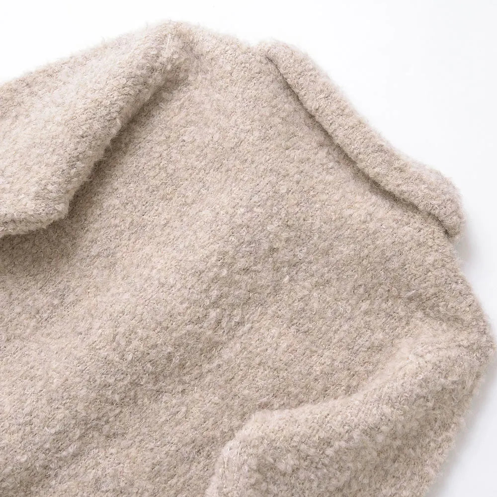 TRZA Women's Floral Button Knit Cardigan Sweater Lapel Collar Long Sleeve Chic Outerwear Fashion Top