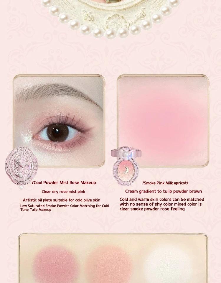 Colorrose Embossed Powder Blush Blue Genuine Nude Makeup Natural Party Blusher Shimmer Pearlescent Highlight Eyeshadow