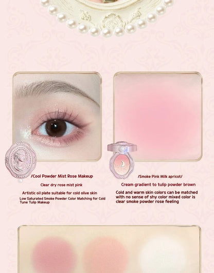 Colorrose Embossed Powder Blush Blue Genuine Nude Makeup Natural Party Blusher Shimmer Pearlescent Highlight Eyeshadow