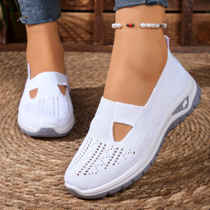 women's summer shoes - casual sneaker, Non-slip sole design, fly-woven upper is more skin-friendly sale shoes with free shipping White