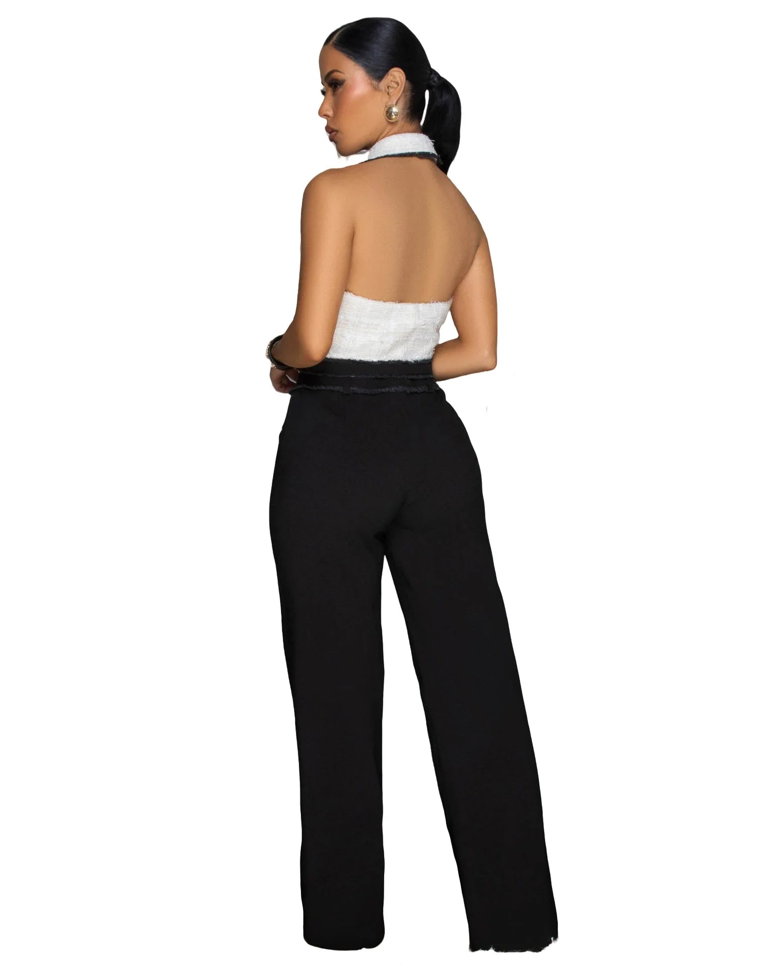Elegent Office Lady Jumpsuits for Women Full Length Summer V Neck Sleeveless Blazer Jumpsuit High Waist Sexy Backless Jumpsuit Badiee Stylez