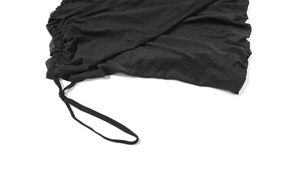 Weird Puss See Through Sexy Dress Women Y2K Cross Bandage Backless Halter Sleeveless Summer Trend Midnight Clubwear Mini Bodycon