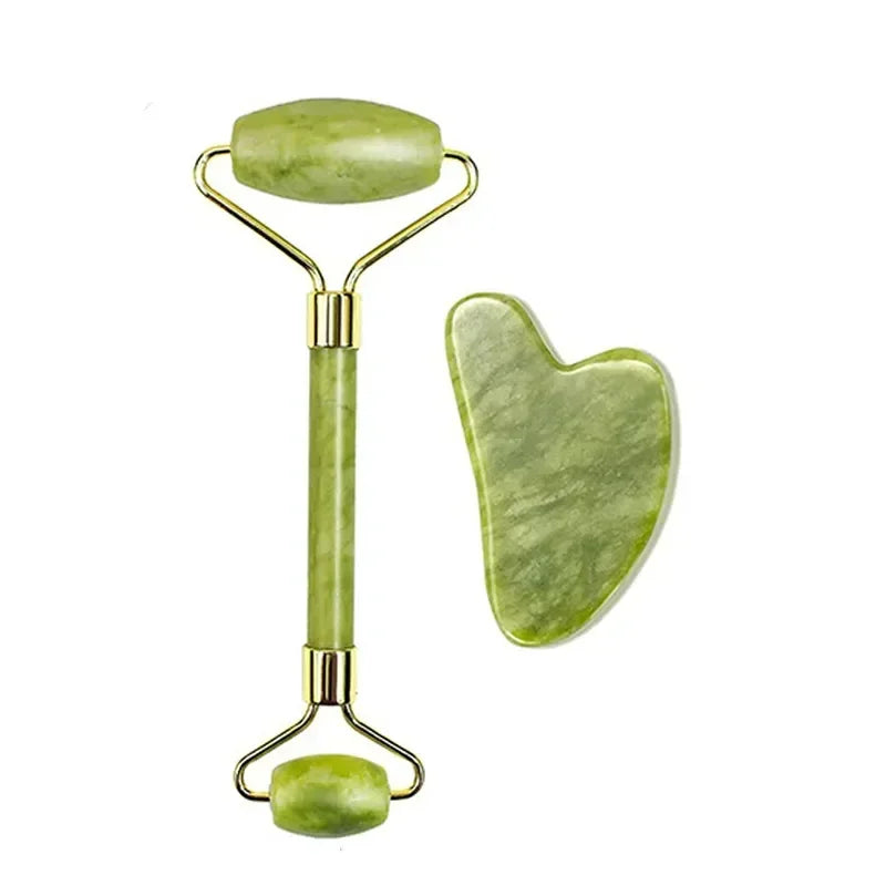 Natural Jade Roller Face Gua Sha Natural Stone Body Neck Massager Acupoint Eye Care Spa Massage Tools Massage Visage Lifting Badiee Stylez