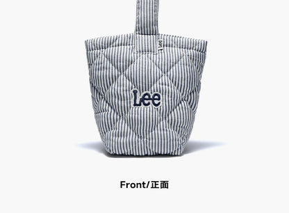 LEE Ladies Cute Design Puffer Bag Casual Soft Small Pink White Quilted Handbag Women Korean Style Down-filled Phone Bucket Bag