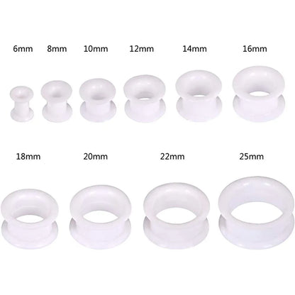 3-38mm Big Size Hollow Silicone Flexible Double Flared Flesh Ear Tunnel Plugs Phimosis Stretcher Rings Gauge Expander Stretchers