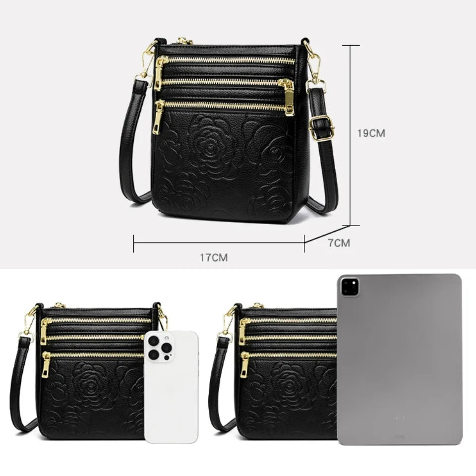 Three Zippers Design Crossbody Bags for Women Soft Leather Handbags High Quality Shoulder Bag Bolsa Women Messenger Bags Sac