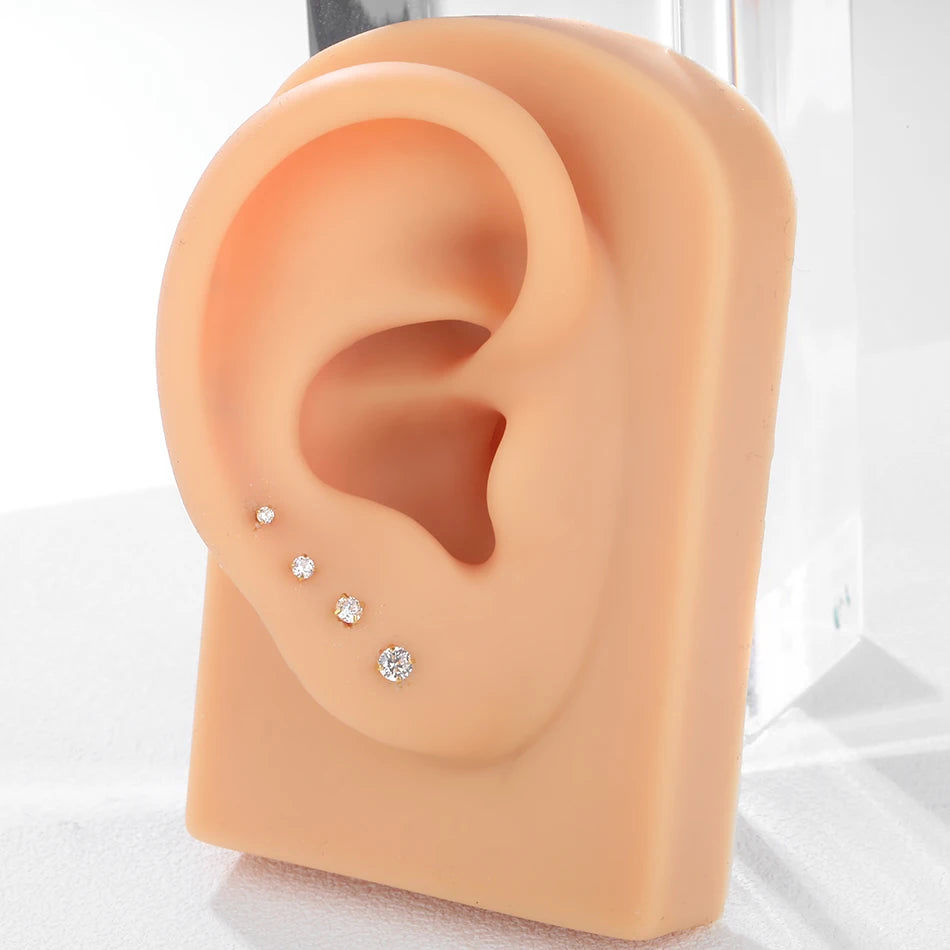 1PC Titanium 18G /20G 1.5/2/2.5/3mm Zircon Gem Nose Stud Piercing Screw Prong CZ Nostril Earring Nariz Piercings Sexy Jewelry Badiee Stylez