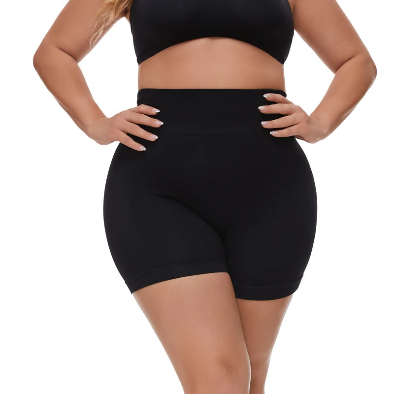 Plus size women's Seamless Shapeing shorts High waist-lift Shapeing Panties Safety leggings Yoga pants black