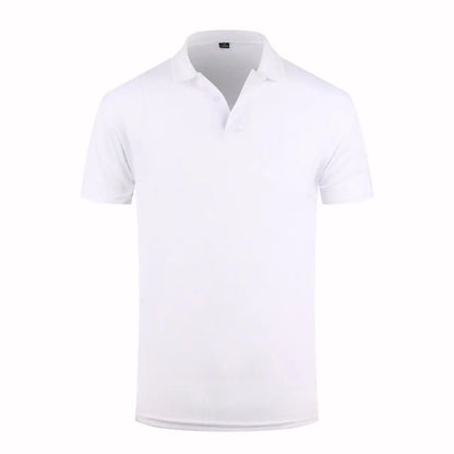 Men’s High-Quality White Golf Polo Shirt - Casual Short Sleeve Summer Style
