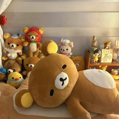 Rilakkuma Plush Pillow Cute Animal Bear Stuffed Doll Kuma Plushies Cushion Kawaii Room Deocr Toys Car Backrest Gift for Kids Badiee Stylez