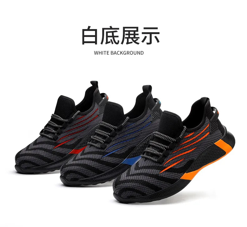 Men Work Safety Shoes Anti-puncture Working Sneakers Male Indestructible Work Shoes Men Boots Lightweight Men Shoes Safety Boots - Badiee Stylez