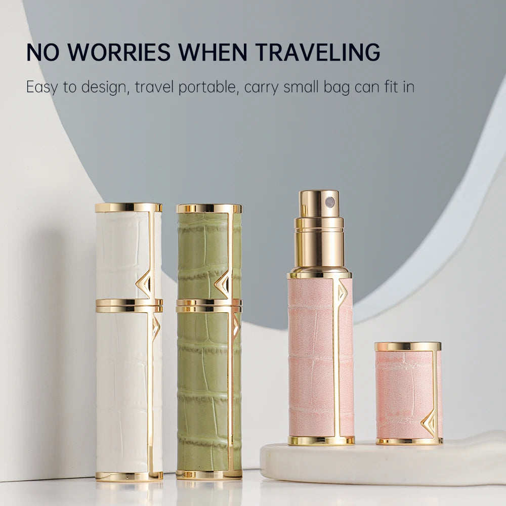 Louischanzl Perfume Atomizer Portable Liquid Cosmetics Containers Traveling 5ml Alcochol Perfume Refillable Bottles Empty Spray
