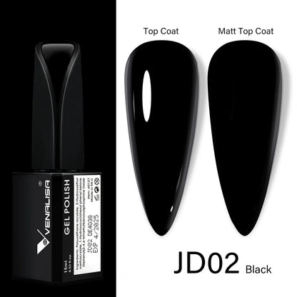 Venalisa 15ml Nail Prep Dehydrator Fast Dry Acid-Free Primer Bond Natural for Builder Jelly Gel Nail Gel Polish Color GelVarnish JD02 black
