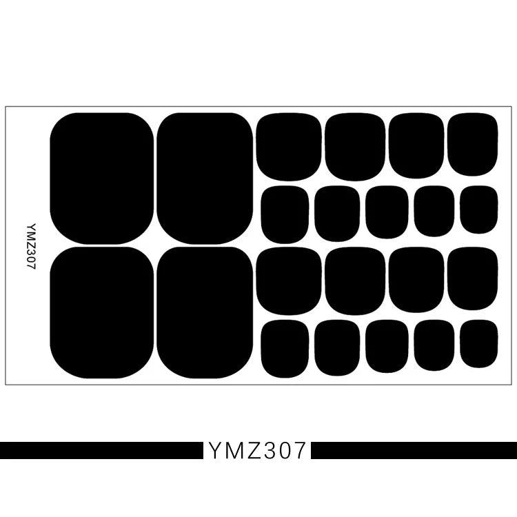 Toe Nail Sticker Wraps Adhesive Decals Toenail Polish Strips DIY Foot Decals Manicure Women Solid Color Full Cover Foot Stickers 11