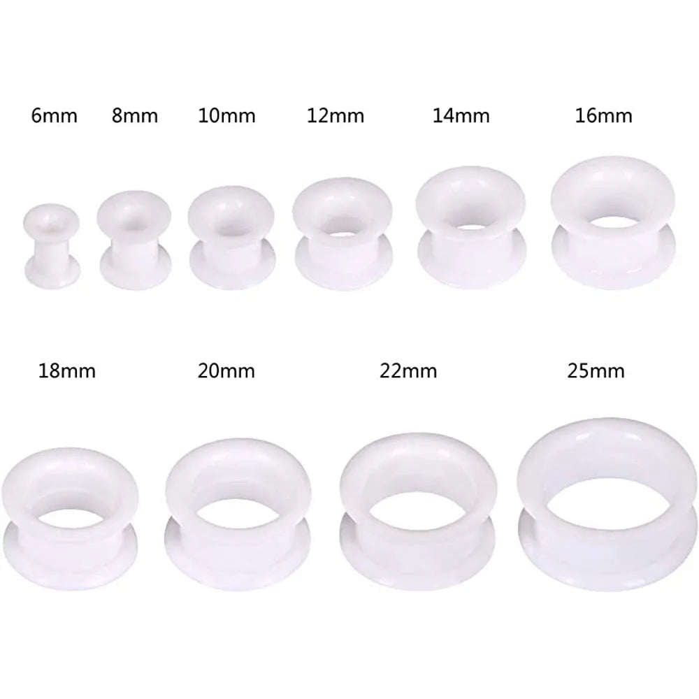 3-38mm Big Size Hollow Silicone Flexible Double Flared Flesh Ear Tunnel Plugs Phimosis Stretcher Rings Gauge Expander Stretchers