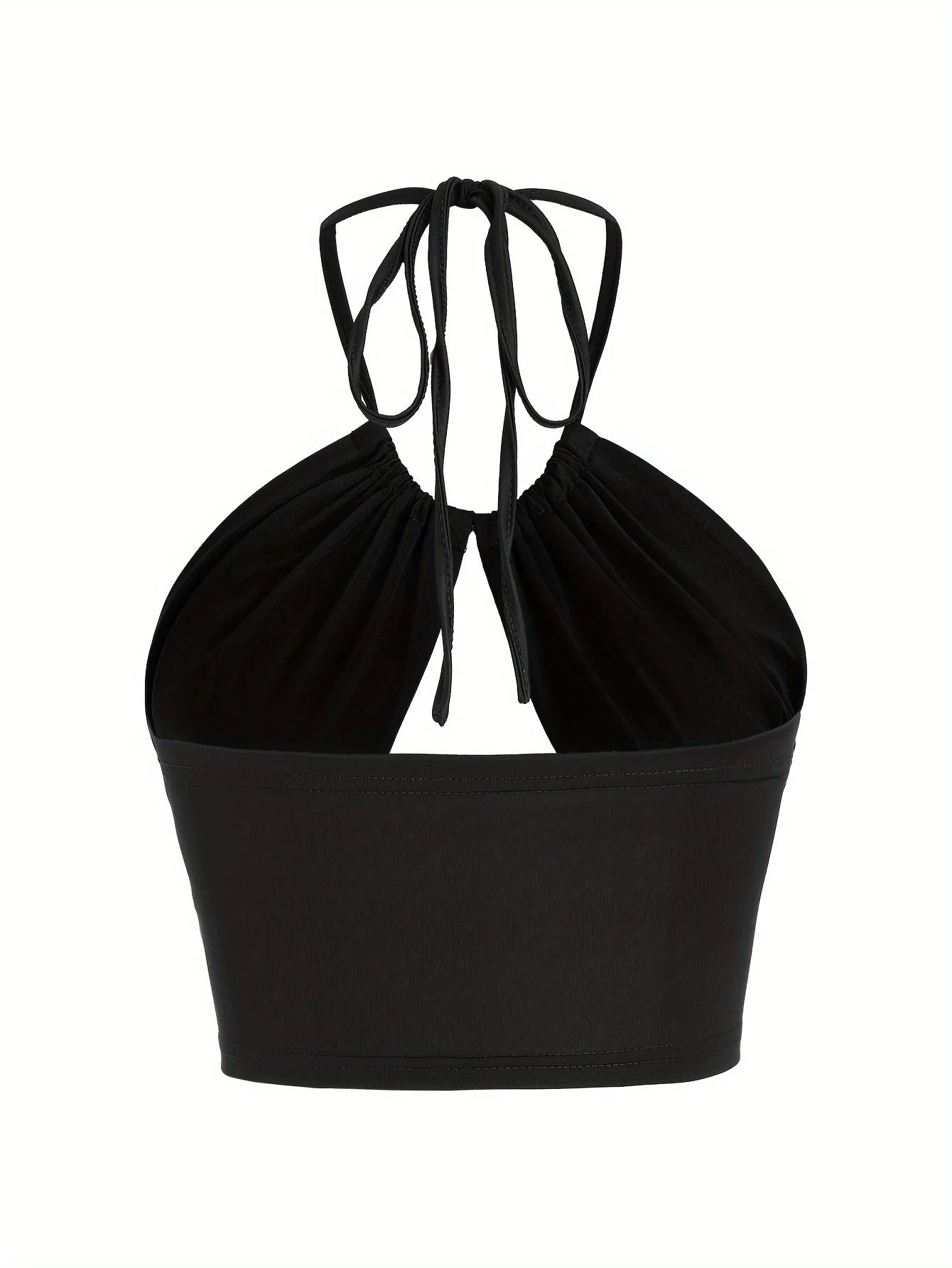 Europe and the United States solid color hanging neck small tube top hollowed out umbilical slim hot girl suspender vest