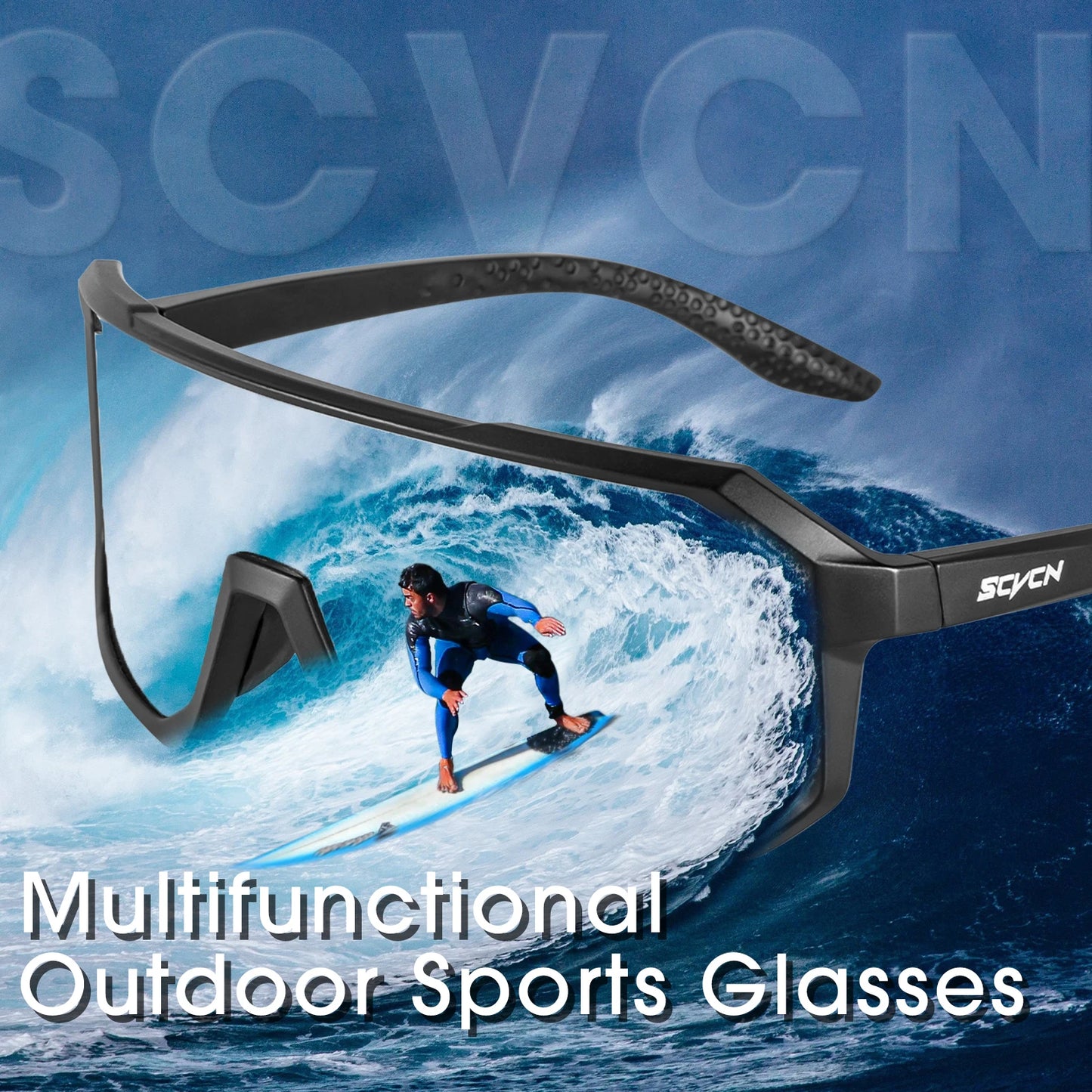 SCVCN Outdoor Photochromic Cycling Glasses Bike Sunglasses Men UV400 Eyewear Sports MTB Goggles Bicycle Riding Women Hiking New