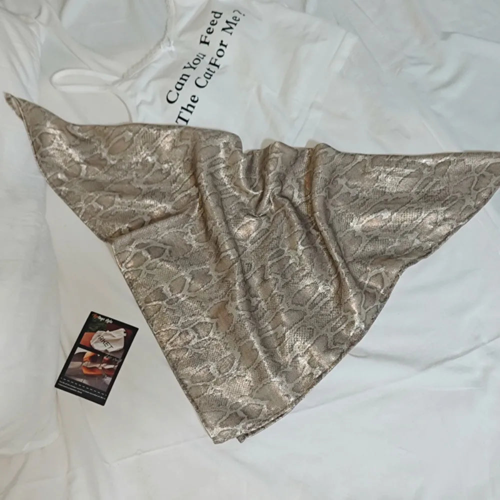 Headwear Y2K Snake Print Hair Scarf Soft Hip Hop Serpentine Hair Band Square Turban Snake Punk Bandana Streetwear