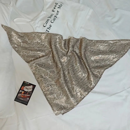 Headwear Y2K Snake Print Hair Scarf Soft Hip Hop Serpentine Hair Band Square Turban Snake Punk Bandana Streetwear