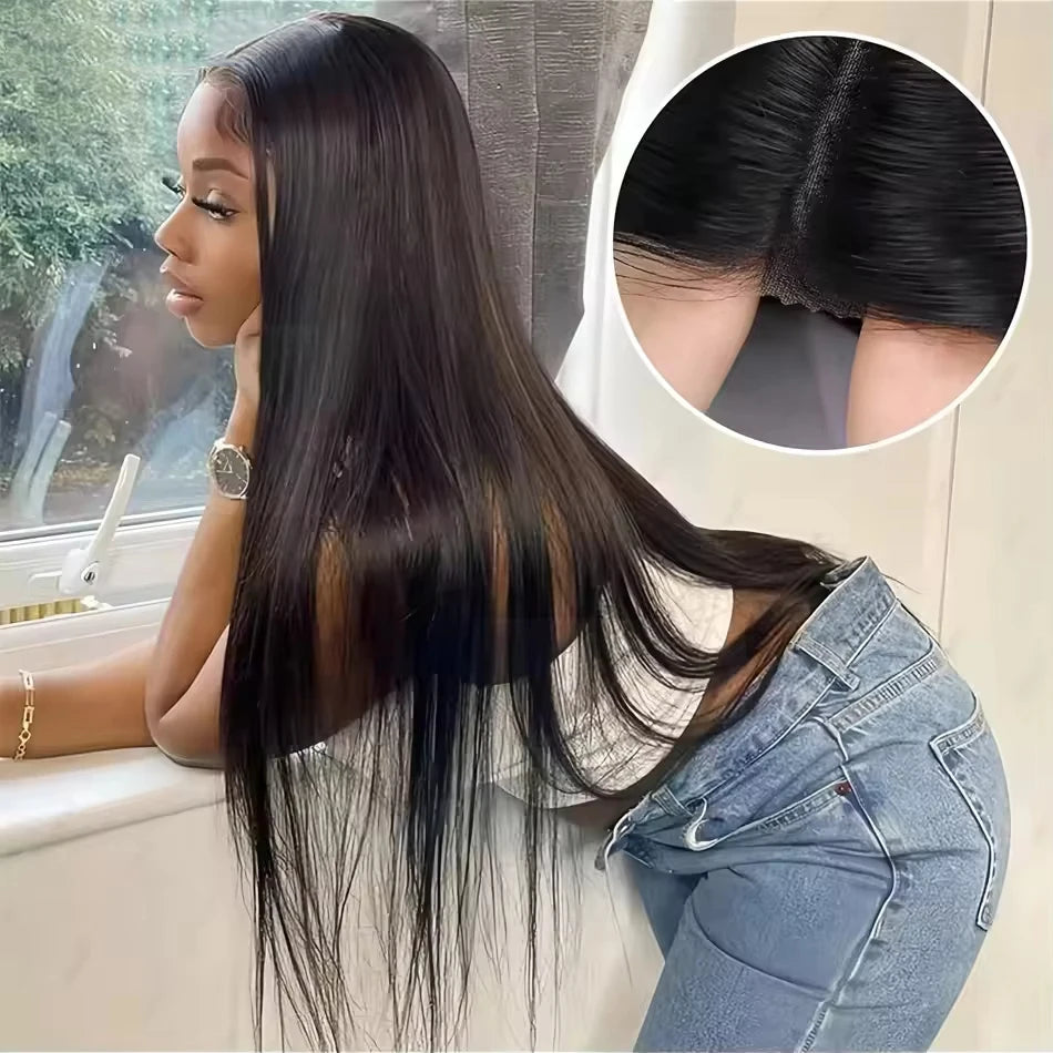 Glueless Hd Lace Human Hair Bone Straight Lace Front Wigs 4x4 5x5 Pre-Cut Lace Wig Human Hair Lace Closure Wig For Black Women Badiee Stylez