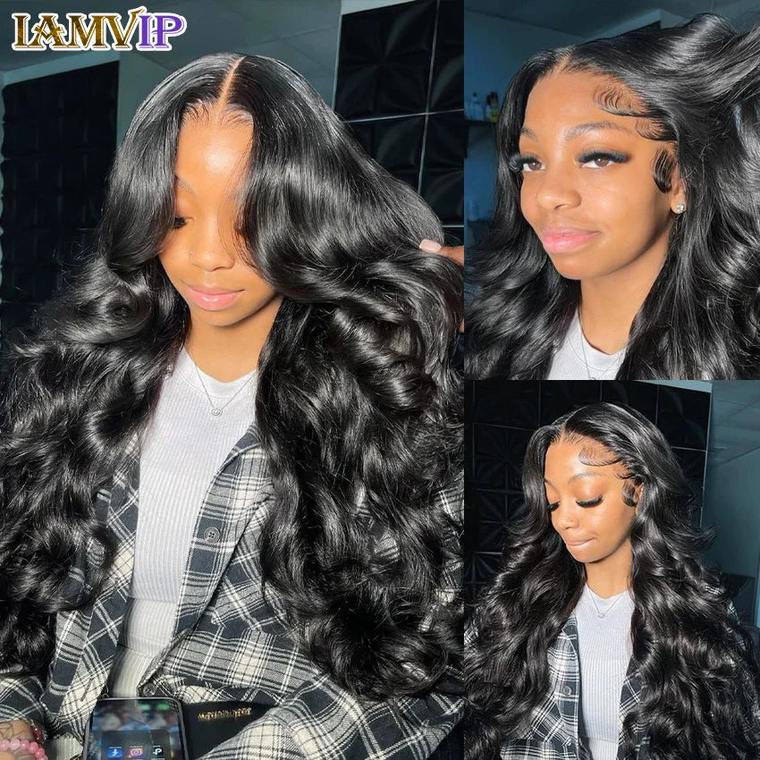 250% 30-36inch Body Wave 13x6 Hd Frontal Human Hair Pre-plucked Lace Brazilian Remy 13x4 Front Wig 4x4 Closure With Hd Full Lace Badiee Stylez