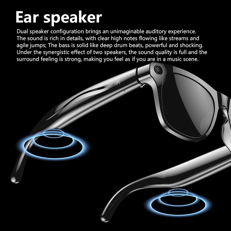 Xiaom 8K HD Smart Glasses Chat GPT 100MP Camera Bluetooth Call 260Mah Battery Voice Assistant Control Smart Glasses for Men Badiee Stylez