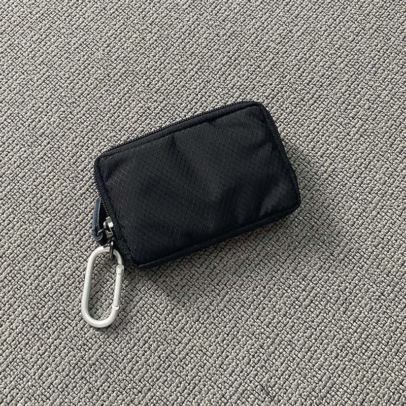 Japanese Style Casual Coin Pouch Nylon Cloth Mini Purse Waterproof Men Coin Purse Small Cute Wallet Cute Purse Clutch Bag BLACK