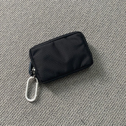 Japanese Style Casual Coin Pouch Nylon Cloth Mini Purse Waterproof Men Coin Purse Small Cute Wallet Cute Purse Clutch Bag BLACK