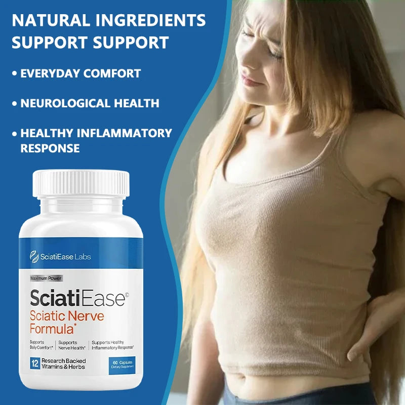 Sciatic Nerve Health Support Supplement with PEA, Vitamin B Complex, Alpha Lipoic Acid for Muscles Joints Sleep Nerve Support