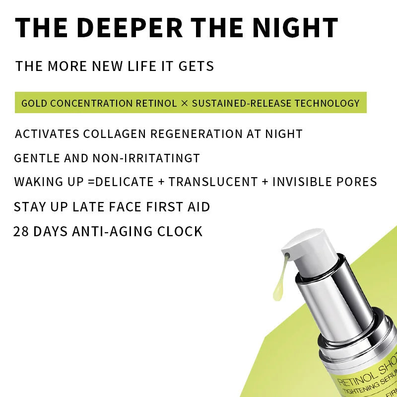 Retinol Shot Tightening Booster For Firm Skin Face Serum Eye Cream Moisturizing Anti Aging Wrinkles Dark Circles Puffiness Care