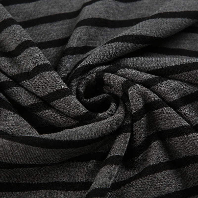 Lamuusaa Grunge Top y2k Clothes Women Cybercore Striped Off Shoulder Long Sleeve T Shirt 2000s Gothic Clothing Fall Streetwear