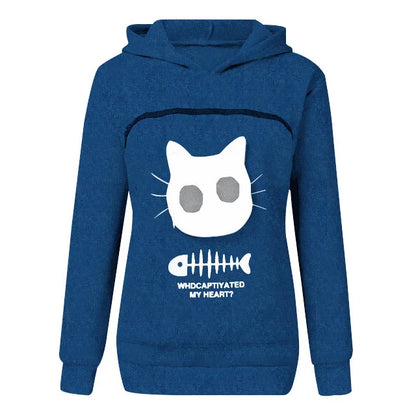 S-3XL Cat Lovers Hooded Sweatshirt Kangaroo Dog Pet Paw Dropshipping Pullovers Cuddle Pouch Fish Pocket Hoodie