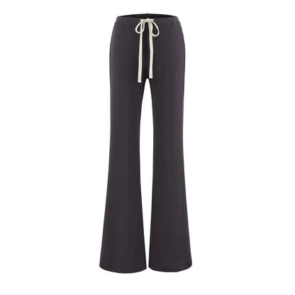 High waisted wide leg micro flared pants spring new style with a drooping feel, home stretch casual pants pantalones mujer