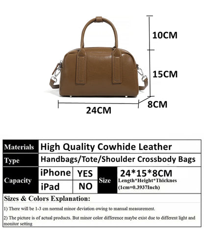 Burminsa Vintage Genuine Leather Pillow Small Shoulder Bags For Women 2025 Luxury Designer Crossbody Purses Tote Ladies Handbags